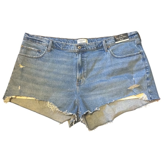 New Abercrombie and fitch the mom short high rise size 22 denim medium wash - Picture 1 of 4